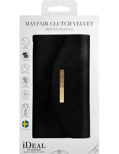 iDeal of Sweden Mayfair Clutch Velvet voor Samsung Galaxy S10 Black