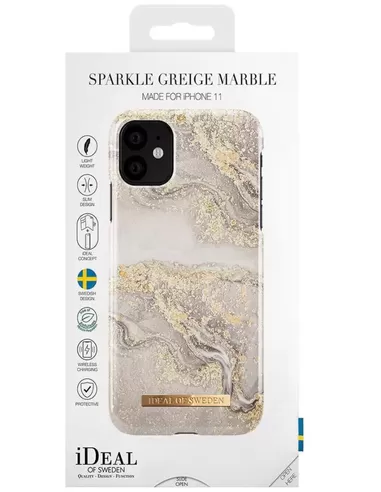 iDeal of Sweden Fashion Case voor iPhone 11/XR Sparkle Greige Marble