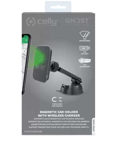 GHOST CHARGE BK - WIRELESS CHARGER MAGNETIC CAR HOLDER