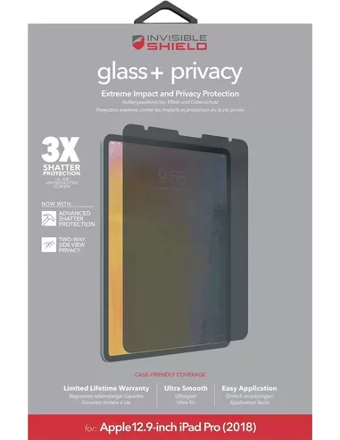 Zagg Glass+ Privacy Apple, Compatibility: Apple 12.9-inch