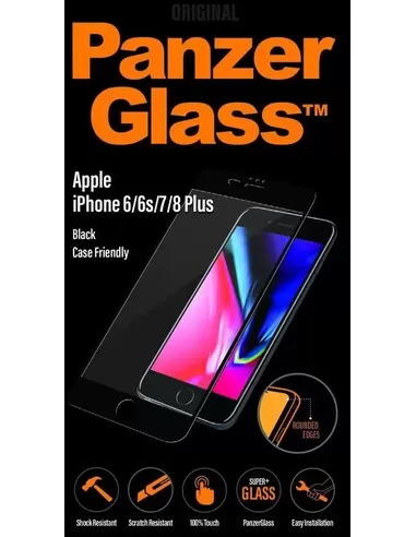 PanzerGlass Apple iPhone 6/6s/7/8+ - Black Case Friendly