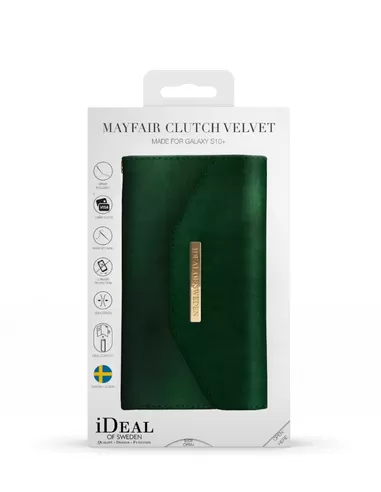 iDeal of Sweden Mayfair Clutch Velvet Samsung Galaxy S10+ Green