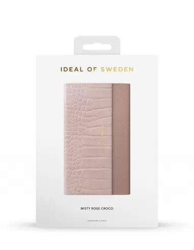 iDeal of Sweden Signature Clutch voor iPhone 8/7/6/6s/SE Misty Rose Croco