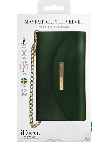 iDeal of Sweden Mayfair Clutch Velvet iPhone 8/7/6/6s/SE Green
