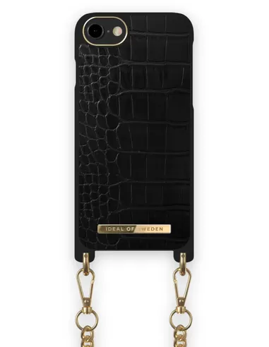 iDeal of Sweden Phone Necklace Case voor iPhone 8/7/6/6s/SE Jet Black Croco