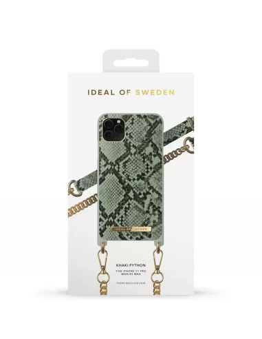 iDeal of Sweden Phone Necklace Case voor iPhone 11 Pro Max/XS Max Khaki Python