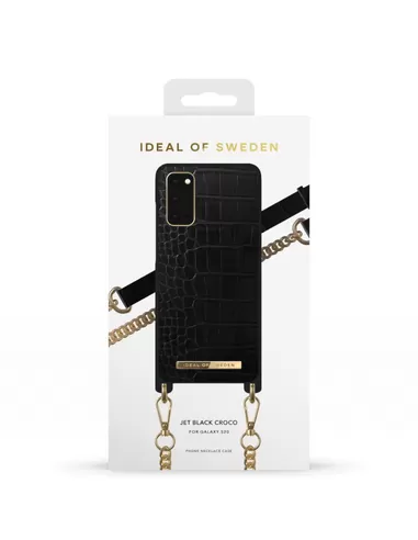 iDeal of Sweden Phone Necklace Case voor Samsung Galaxy S20 Jet Black Croco