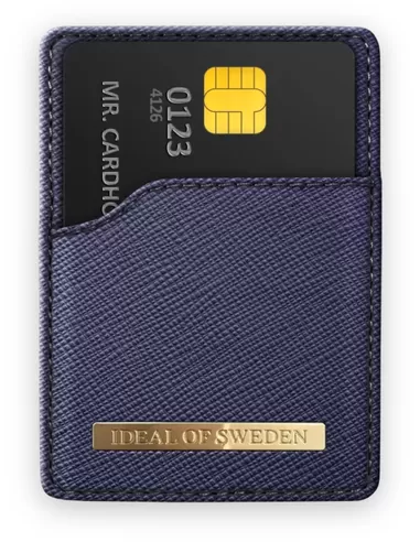 iDeal of Sweden Magnetic Card Holder Mono Universal Saffiano Navy