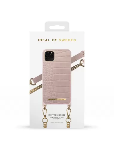 iDeal of Sweden Phone Necklace Case voor iPhone 11 Pro Max/XS Max Misty Rose Croco