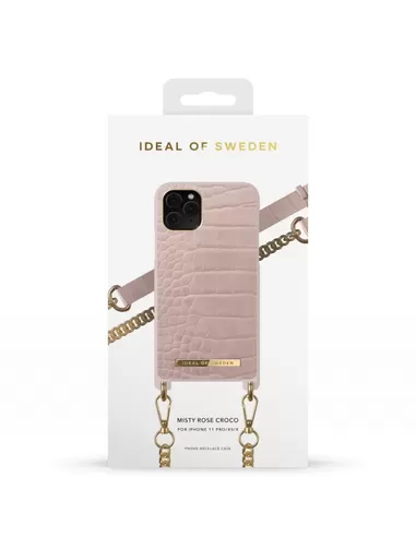 iDeal of Sweden Phone Necklace Case voor iPhone 11 Pro/XS/X Misty Rose Croco