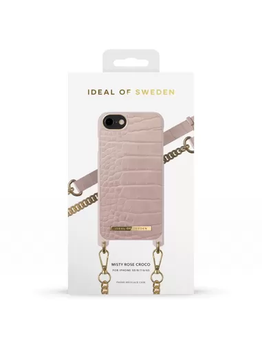 iDeal of Sweden Phone Necklace Case voor iPhone 8/7/6/6s/SE Misty Rose Croco