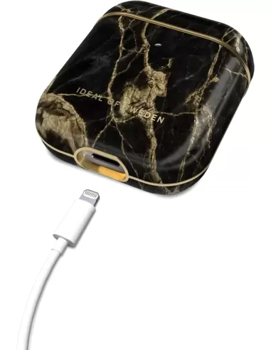iDeal of Sweden AirPods Case Print voor 1st & 2nd Generation Golden Smoke Marble