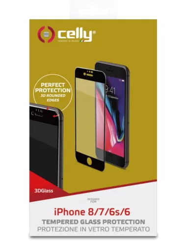Celly 3D Tempered Glass Apple iPhone 8 / 7/ 6S / 6 Zwart