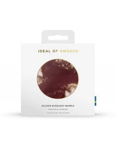 iDeal of Sweden Qi Charger voor Universal Golden Burgundy Marble