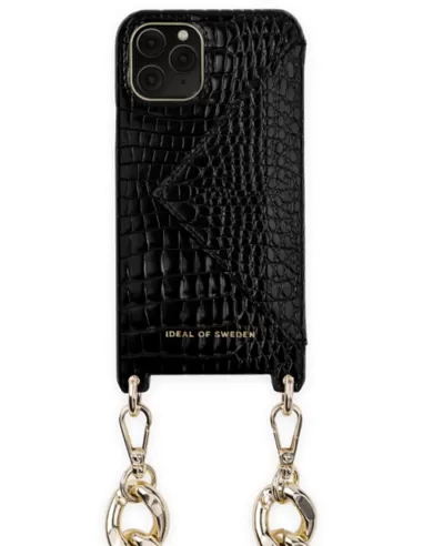 iDeal of Sweden Statement Phone Necklace Case Chain voor iPhone 11 Pro/XS/X Neo Noir Croco