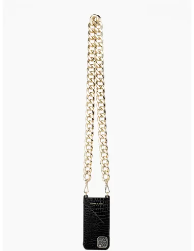 iDeal of Sweden Statement Phone Necklace Case Chain voor iPhone 8/7/6/6s/SE Neo Noir Croco
