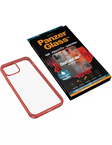 PanzerGlass ClearCase for iPhone 12/12 Pro - Mandarin Red AB