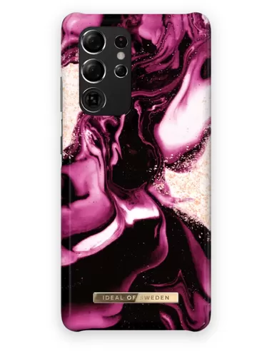 Ideal of Sweden Fashion Case Samsung Galaxy S21 Ultra Golden Ruby Marble