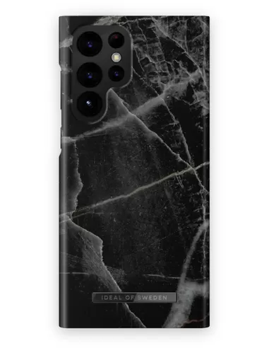 iDeal of Sweden Fashion Case Samsung Galaxy S22 Ultra Black Thunder Marble
